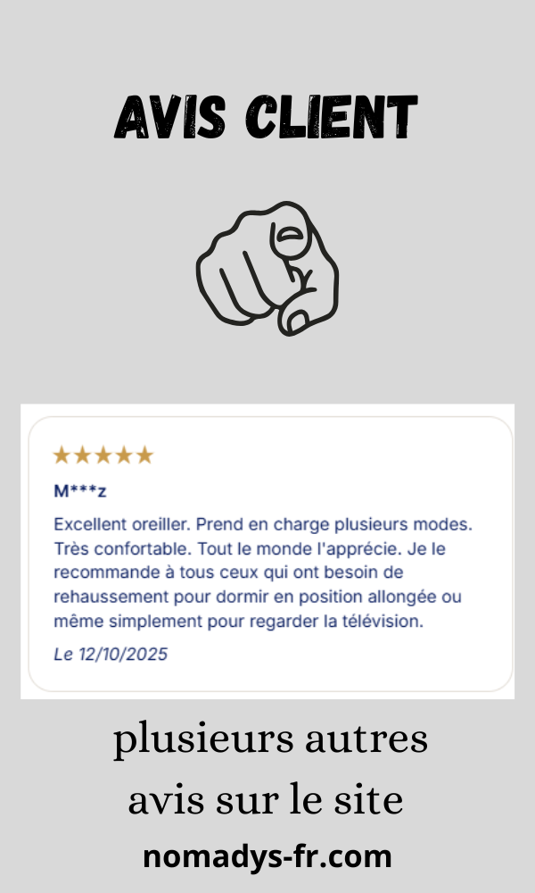 Coussin Nomadys Apaisant vue produit 9, housse douce amovible et lavable pour une hygiène optimale.