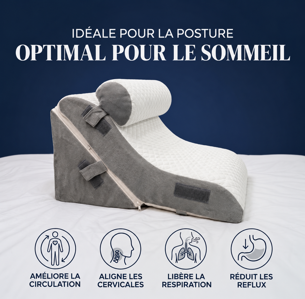 Mon Nomadys Morpho – Oreiller ergonomique incliné Lecture Lit - Modulable à Mémoire de Forme