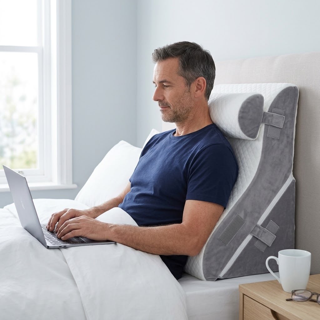 Mon Nomadys Morpho – Oreiller ergonomique incliné Lecture Lit - Modulable à Mémoire de Forme