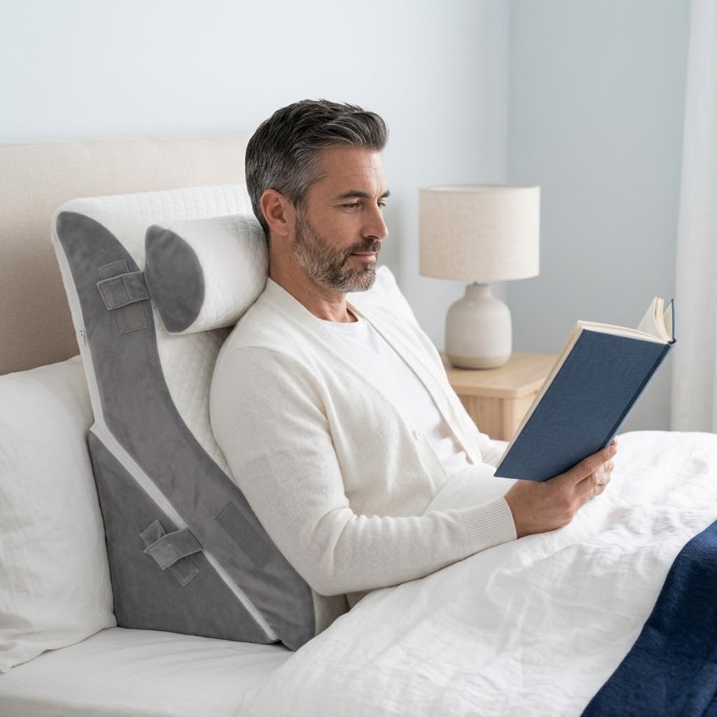 Mon Nomadys Morpho – Oreiller ergonomique incliné Lecture Lit - Modulable à Mémoire de Forme